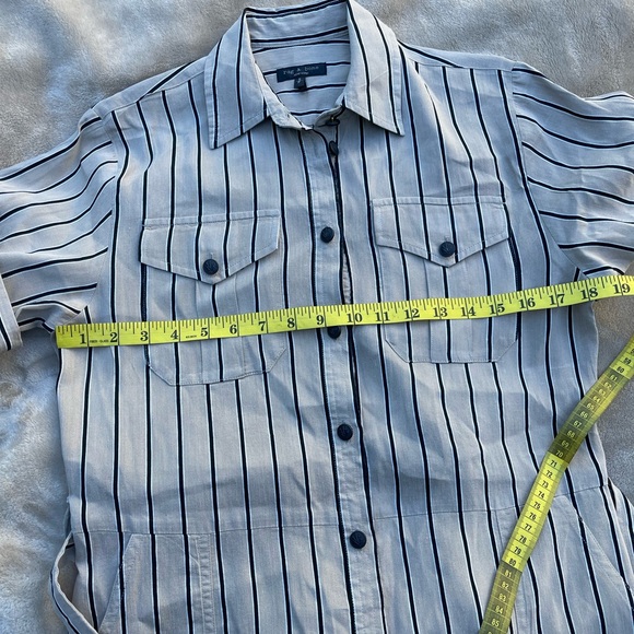 Rag & Bone Roxanne utility Dress linen blend belt 
Striped Beige Black SIZE S - Picture 12 of 16